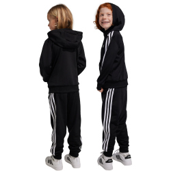 adidas Essentials 3-Streifen Shiny Trainingsanzug Kinder 095A - black/white 116