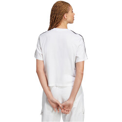 adidas Essentials 3-Streifen Crop-Top Freizeitshirt Damen 001A - white/black L