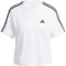 adidas Essentials 3-Streifen Crop-Top Freizeitshirt Damen 001A - white/black L