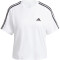 adidas Essentials 3-Streifen Crop-Top Freizeitshirt Damen 001A - white/black L