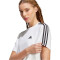 adidas Essentials 3-Streifen Crop-Top Freizeitshirt Damen 001A - white/black L