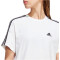 adidas Essentials 3-Streifen Crop-Top Freizeitshirt Damen 001A - white/black L