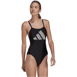 adidas 3-Streifen Print Badeanzug Damen 095A - black/white 34