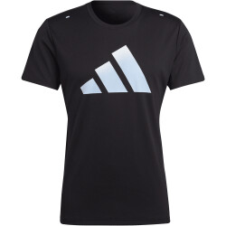 adidas Run Icons 3 Bar Logo Laufshirt Herren 095A - black M
