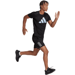 adidas Run Icons 3 Bar Logo Laufshirt Herren 095A - black M