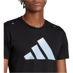 adidas Run Icons 3 Bar Logo Laufshirt Herren 095A - black M