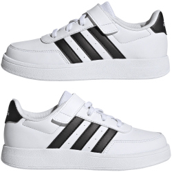 adidas Breaknet Court Elastic Lace and Top Strap Sneaker Kinder 01F7 - ftwwht/cblack/cblack 28