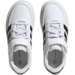adidas Breaknet Court Elastic Lace and Top Strap Sneaker Kinder 01F7 - ftwwht/cblack/cblack 28