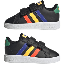 adidas Grand Court Hook and Loop Sneaker Kinder A0QM - cblack/lucblu/cougrn 20