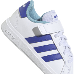 adidas Grand Court Elastic Lace and Top Strap Sneaker mit Klettverschlu&szlig; Kinder 01F7 - ftwwht/lucblu/preblu 34