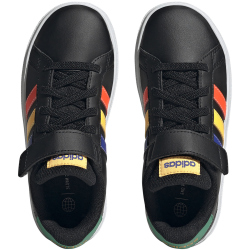 adidas Grand Court Elastic Lace and Top Strap Sneaker mit Klettverschlu&szlig; Kinder A0QM - cblack/lucblu/cougrn 29