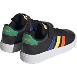 adidas Grand Court Elastic Lace and Top Strap Sneaker mit Klettverschlu&szlig; Kinder A0QM - cblack/lucblu/cougrn 29