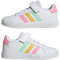 adidas Grand Court Elastic Lace and Top Strap Sneaker mit Klettverschlu&szlig; Kinder 01F7 - ftwwht/pulmin/beampk 28.5