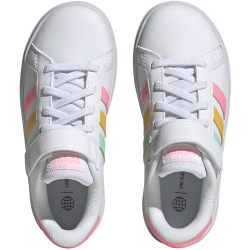 adidas Grand Court Elastic Lace and Top Strap Sneaker mit Klettverschlu&szlig; Kinder 01F7 - ftwwht/pulmin/beampk 29