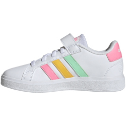 adidas Grand Court Elastic Lace and Top Strap Sneaker mit Klettverschlu&szlig; Kinder 01F7 - ftwwht/pulmin/beampk 29