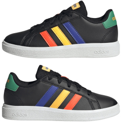 adidas Grand Court Lace-Up Sneaker Kinder HP8909 - core black/lucid blue/court green 31