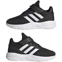 adidas Nebzed Elastic Lace Top Strap Sneaker Kinder A0QM - cblack/ftwwht/ftwwht 34