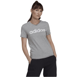adidas LOUNGEWEAR Essentials Slim Logo T-Shirt Damen 83F7 - mgreyh/white XS/S