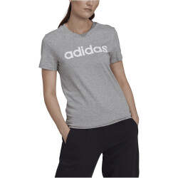 adidas LOUNGEWEAR Essentials Slim Logo T-Shirt Damen 83F7 - mgreyh/white XS/S