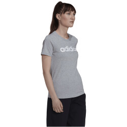 adidas LOUNGEWEAR Essentials Slim Logo T-Shirt Damen 83F7 - mgreyh/white XS/S
