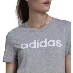 adidas LOUNGEWEAR Essentials Slim Logo T-Shirt Damen 83F7 - mgreyh/white XS/S