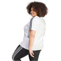 adidas Essentials Slim 3-Streifen T-Shirt Damen 001A - white/black 1X