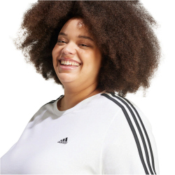 adidas Essentials Slim 3-Streifen T-Shirt Damen 001A - white/black 1X