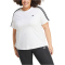 adidas Essentials Slim 3-Streifen T-Shirt Damen 001A - white/black 1X