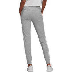 adidas Essentials Single Jersey 3-Streifen Jogginghose Damen 83F7 - mgreyh/white XS