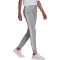 adidas Essentials Single Jersey 3-Streifen Jogginghose Damen 83F7 - mgreyh/white XS