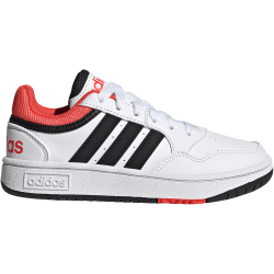 adidas Hoops 3.0 Sneaker Kinder GZ9673 - cloud white/core black/bright red 35.5