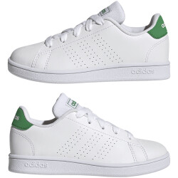 adidas Advantage Court Lace Sneaker Kinder 01F7 - ftwwht/green/cblack 36