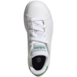 adidas Advantage Court Lace Sneaker Kinder 01F7 - ftwwht/green/cblack 36