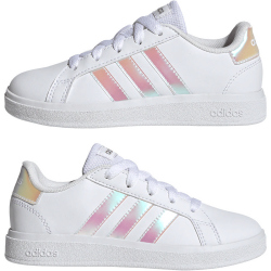 adidas Grand Court Lace Tennis Sneaker Kinder GY2326 - cloud white/iridescent/cloud white 28