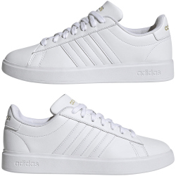 adidas Grand Court Cloudfoam Comfort Sneaker Damen GW9213 - cloud white/cloud white/gold met. 36
