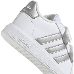 adidas Grand Court Hook and Loop Sneaker Kinder 01F7 - ftwwht/msilve/msilve 23