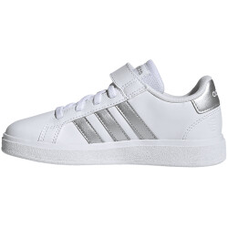 adidas Grand Court Elastic Lace and Top Strap Sneaker mit Klettverschluß Kinder 01F7 - ftwwht/msilve/msilve 28