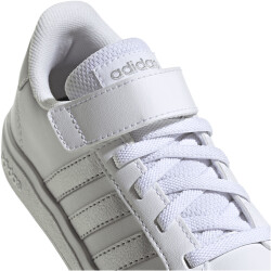 adidas Grand Court Elastic Lace and Top Strap Sneaker mit Klettverschluß Kinder 01F7 - ftwwht/msilve/msilve 28