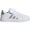 adidas Grand Court Elastic Lace and Top Strap Sneaker mit Klettverschluß Kinder 01F7 - ftwwht/msilve/msilve 28