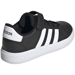 adidas Grand Court Elastic Lace and Top Strap Sneaker mit Klettverschlu&szlig; Kinder A0QM - cblack/ftwwht/cblack 28.5