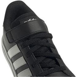 adidas Grand Court Elastic Lace and Top Strap Sneaker mit Klettverschlu&szlig; Kinder A0QM - cblack/ftwwht/cblack 28.5
