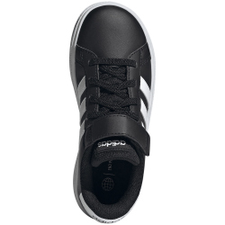 adidas Grand Court Elastic Lace and Top Strap Sneaker mit Klettverschlu&szlig; Kinder A0QM - cblack/ftwwht/cblack 29