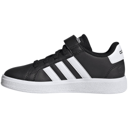 adidas Grand Court Elastic Lace and Top Strap Sneaker mit Klettverschlu&szlig; Kinder A0QM - cblack/ftwwht/cblack 29