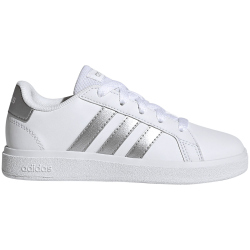 adidas Grand Court Lace-Up Sneaker Kinder GW6506 - cloud white/matte silver/matte silver 30.5
