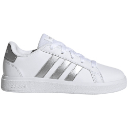 adidas Grand Court Lace-Up Sneaker Kinder GW6506 - cloud white/matte silver/matte silver 30.5