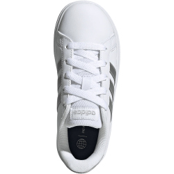 adidas Grand Court Lace-Up Sneaker Kinder GW6506 - cloud white/matte silver/matte silver 30.5