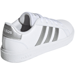 adidas Grand Court Lace-Up Sneaker Kinder GW6506 - cloud white/matte silver/matte silver 30.5