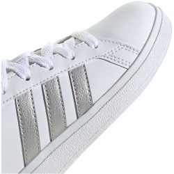 adidas Grand Court Lace-Up Sneaker Kinder 01F7 - ftwwht/msilve/msilve 35