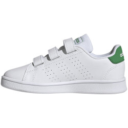 adidas Advantage Court Hook-and-Loop Sneaker Kinder 01F7 - ftwwht/green/cblack 28