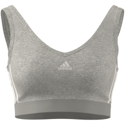 adidas Essentials Removable Pads Crop-Top Damen 83F7 - mgreyh/white XS
